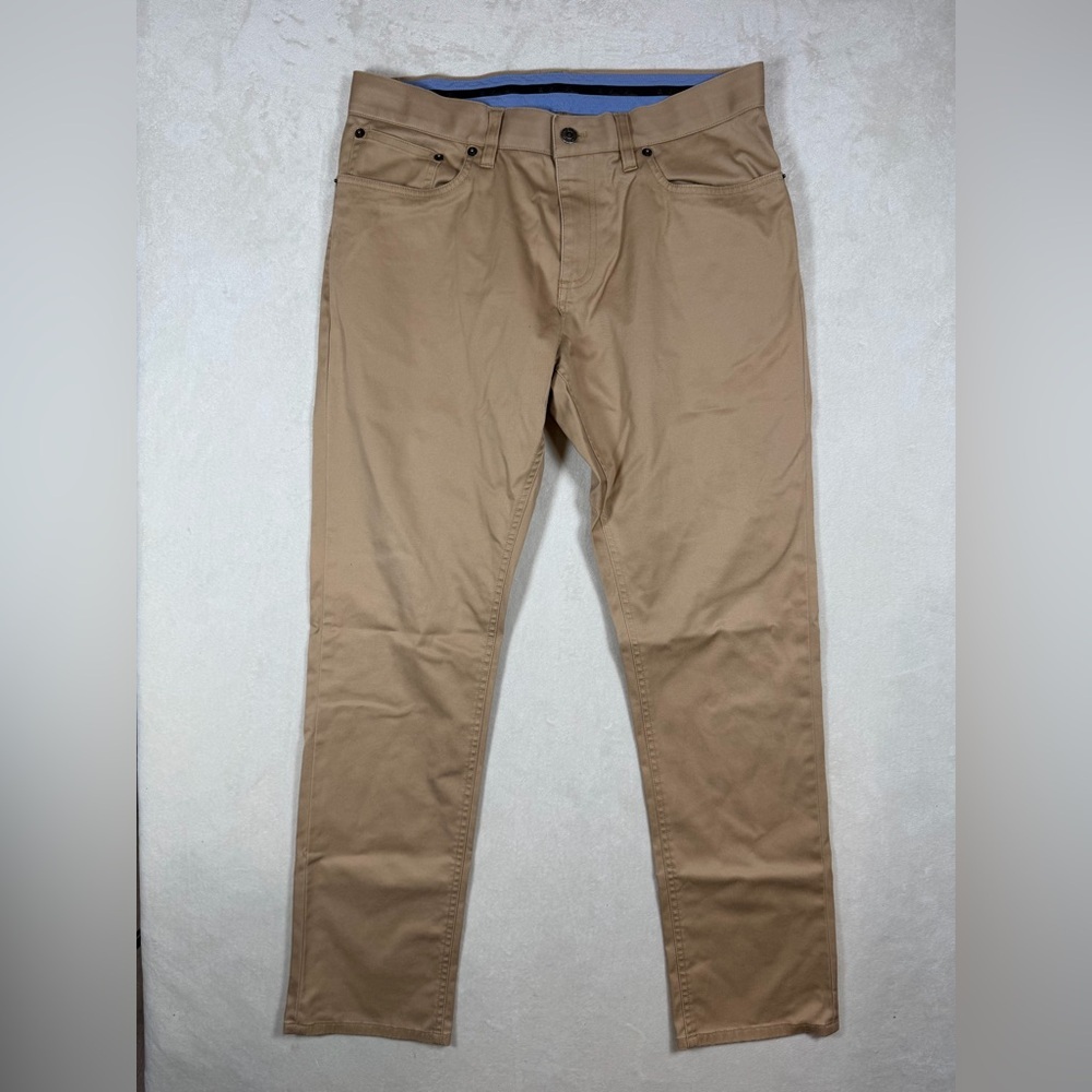 Men's Brooks Brothers 32W Lightweight Advantage Chino Stretch Tan Chino Pants